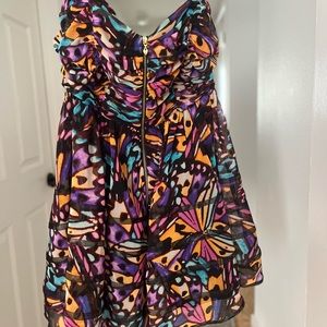 BETSEY JOHNSON Strapless Ruffle Dress